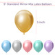 5" Standard Mirror Mix Latex Balloons - 100 Pack